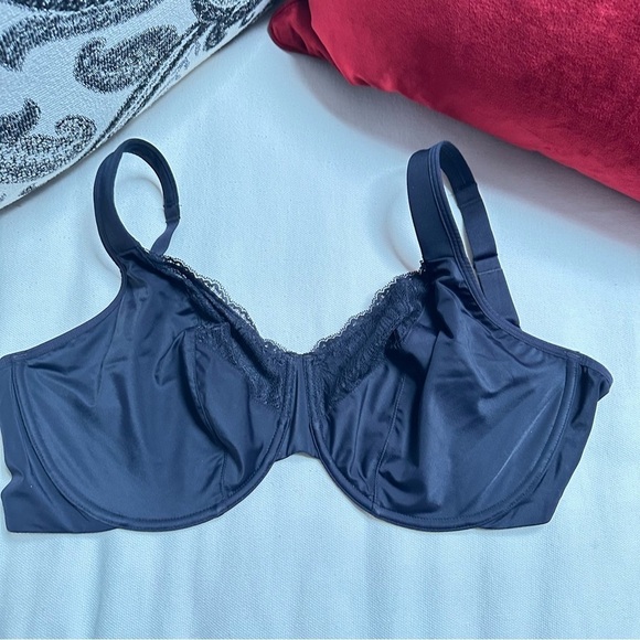 Vanity Fair Bra 38DDD Black, 76014 underwire no padding silky wide straps 3543 G - Picture 7 of 9